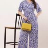 CNQFS FASHION'S STYLISH PRINTED CREPE FABRIC V-NECK JUMPSUIT FOR WOMEN | JM0023