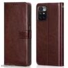 MI REDMI 10 PRIME IMPORTED LEATHER FLIP COVER BLACK SOIDER