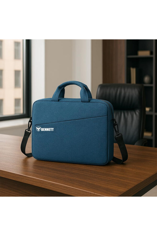 Bennett™ Mystic Formal Business Briefcase Bag Crossbody Messenger College Bags for Men Women MacBook INoteBook ITablet Laptop Upto 15.6 Inch | Handbags with Shoulder Straps (Blue) 6 Months Warranty - Image 6