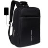 FUR JADEN Anti Theft Number Lock Backpack Bag with 15.6 Inch Laptop Compartment, USB Charging Port & Organizer Pocket for Men Women Boys Girls
