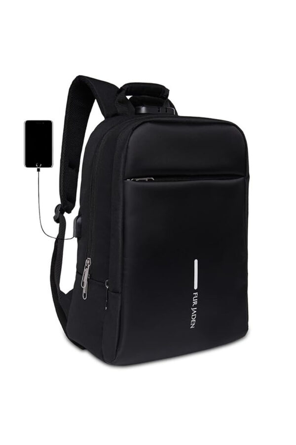 FUR JADEN Anti Theft Number Lock Backpack Bag with 15.6 Inch Laptop Compartment, USB Charging Port & Organizer Pocket for Men Women Boys Girls