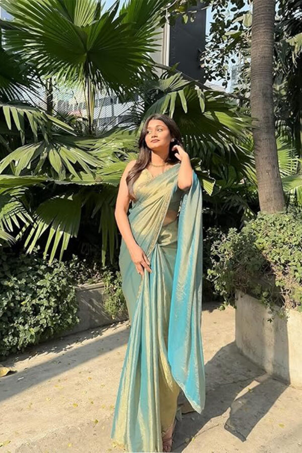 Sidhidata Women's Soft Zimmy Choo Fandy Silk Saree With Hand Work Lace Boarder & Comes With Unstitched Blouse Piece (Chhaava)