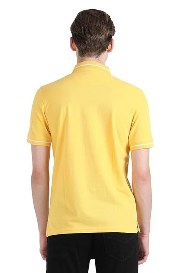 Peter England Men's Regular Fit Insignia Half Sleeve Polo T-Shirt | Cotton Rich | Premium Pique Weave - Image 3