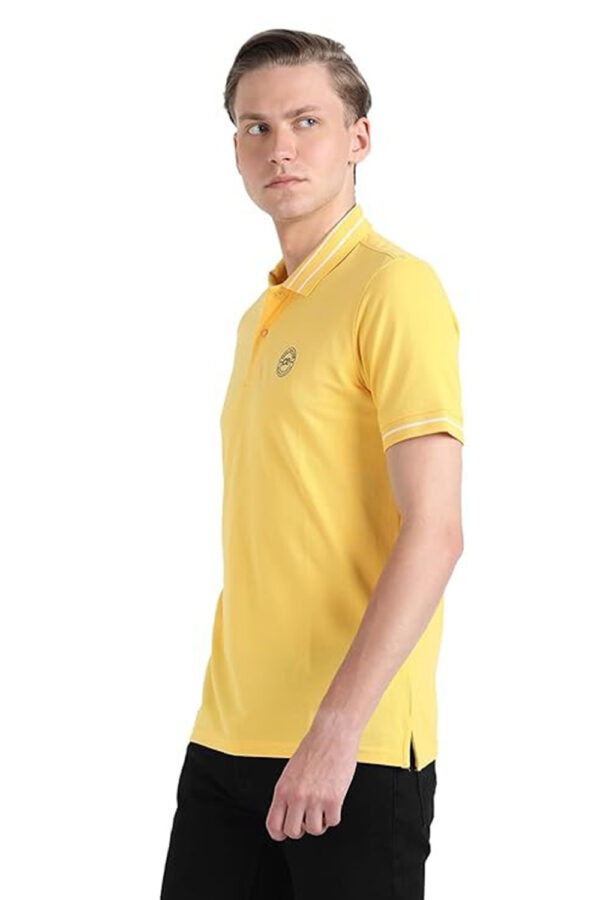Peter England Men's Regular Fit Insignia Half Sleeve Polo T-Shirt | Cotton Rich | Premium Pique Weave - Image 2