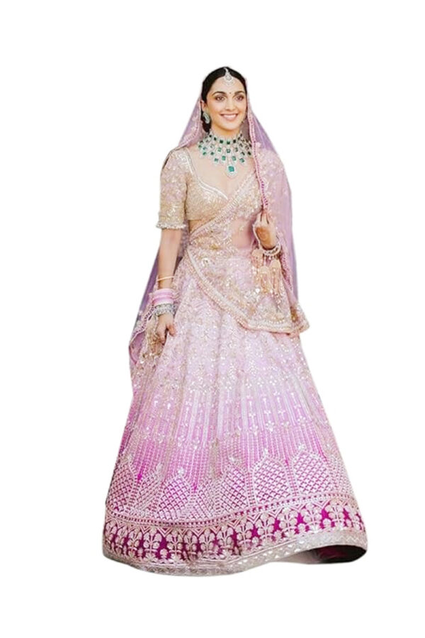 Women's Satin Sequin Embroidery Bridal Lehenga Choli with Net Dupatta |Bridal Wedding Lehenga Choli for women - Image 6