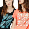 Max Women's Cotton Regular Fit Graphic Printed T-shirt - Pack of 2