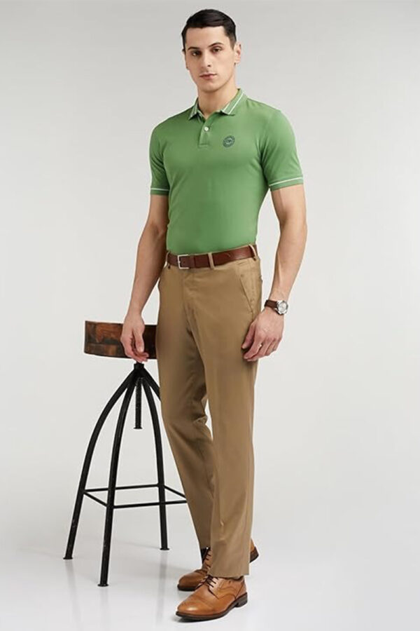 Peter England Men's Regular Fit Insignia Half Sleeve Polo T-Shirt | Cotton Rich | Premium Pique Weave - Image 4