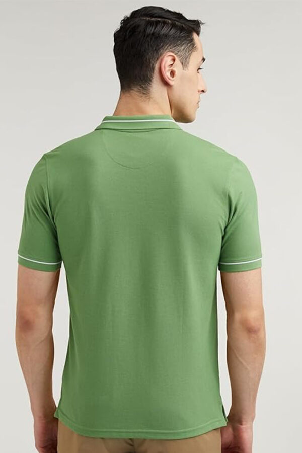 Peter England Men's Regular Fit Insignia Half Sleeve Polo T-Shirt | Cotton Rich | Premium Pique Weave - Image 3