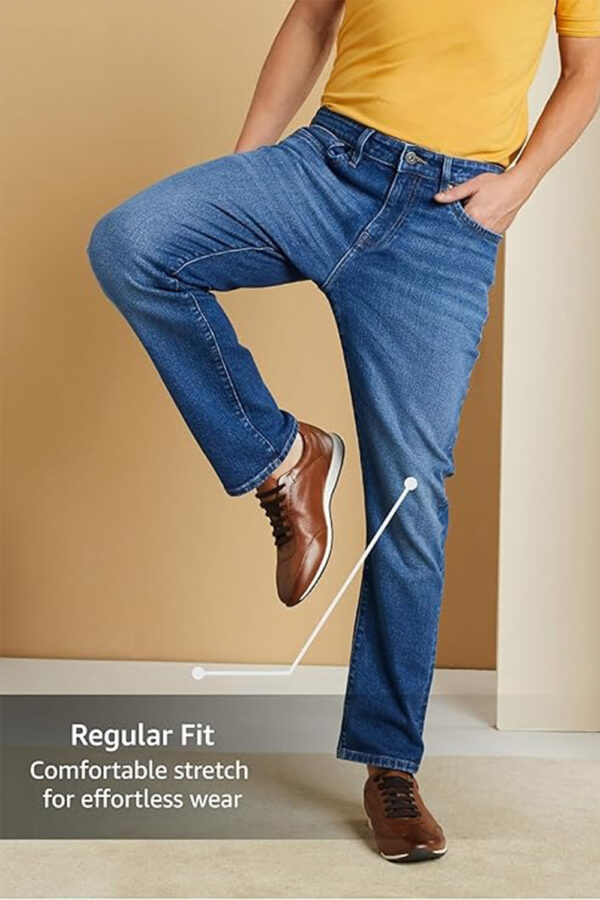 Symbol Premium Men's Cotton Stretch Jeans (Regular Fit) - Image 3