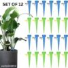 (Pack of 12) Drip Irrigation kit for Home Garden, Self-Watering Spikes for Plants, Automatic Plant Water Devices with Slow Release Control Valve Switch drip Irrigation System