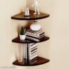 Floating Shelves, Corner 3 Tiers Small Wall Mounted Corner Shelves Mdf Engineered Wood Board Display Decoration Storage Shelf For Living Room Bedroom (Brown)